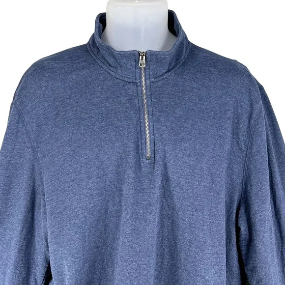 Calvin Klein Jeans Mens XL Blue 1/4 Zip Pullover Sweatshirt Minimalist Dad Wear - Picture 4 of 14
